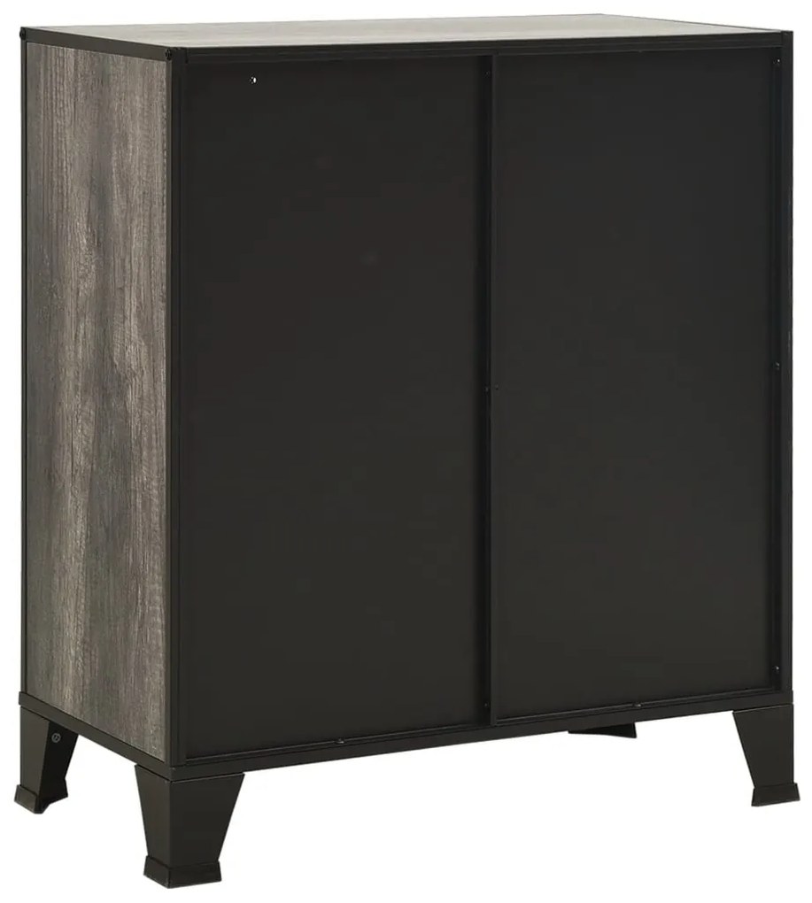 Armários arrumação 2pcs 72x36x82 cm metal e MDF cinzento