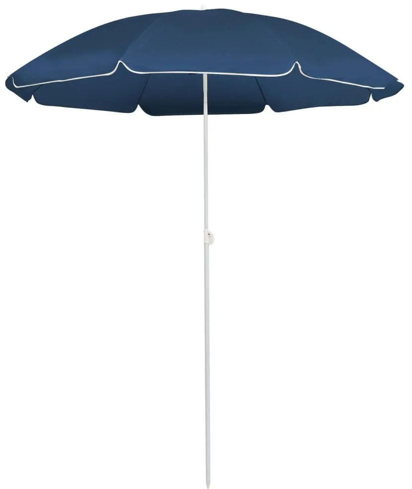 Guarda-sol de jardim com poste de aço 180 cm azul