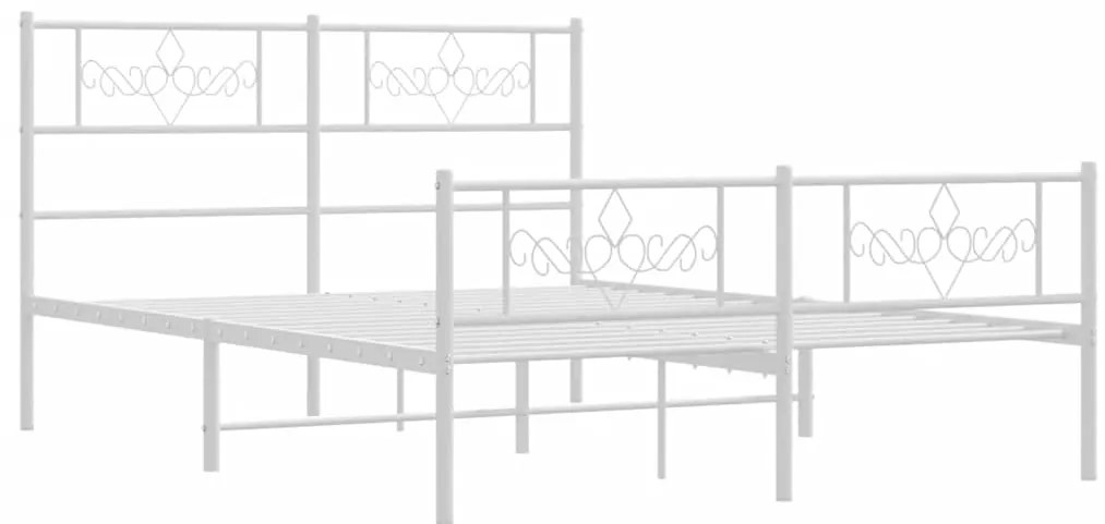 Estrutura de cama com cabeceira e pés 150x200 cm metal branco