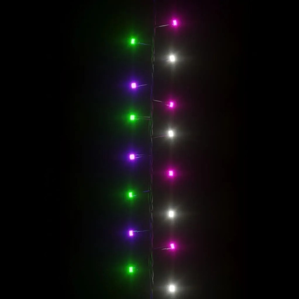 Cordão de luzes compacto 400 luzes LED 13 m PVC pastel multicor