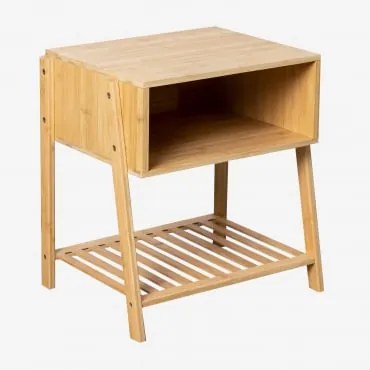 Mesa De Cabeceira Retangular 45x35 Cm Em Bambu Natela Bambu - Sklum