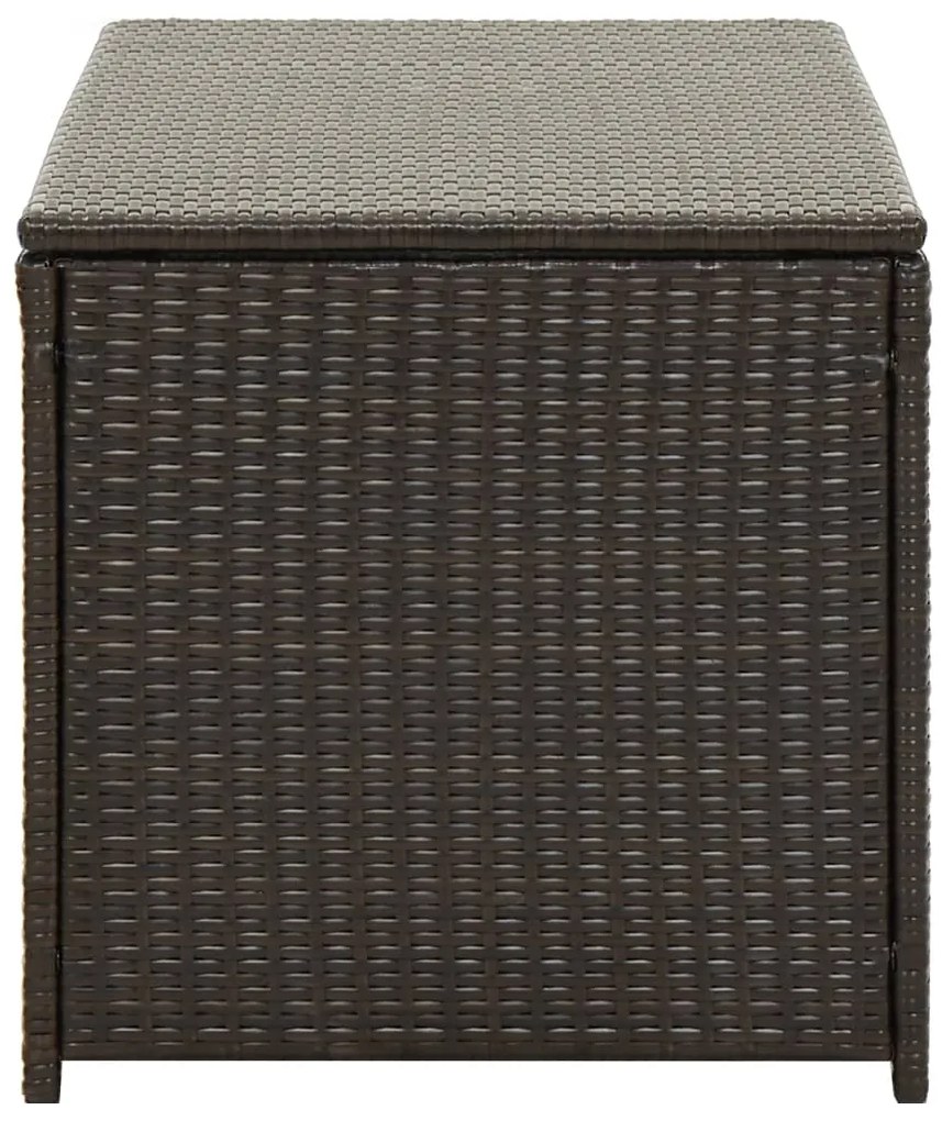 Caixa de arrumação para jardim 100x50x50 cm vime PE castanho