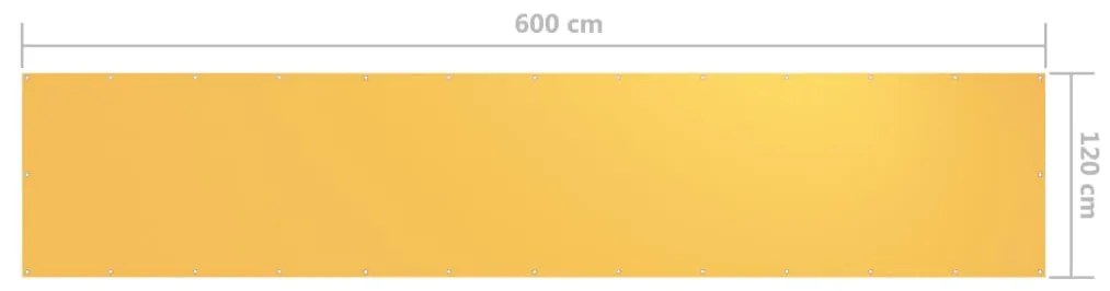 Tela de varanda 120x600 cm tecido Oxford amarelo