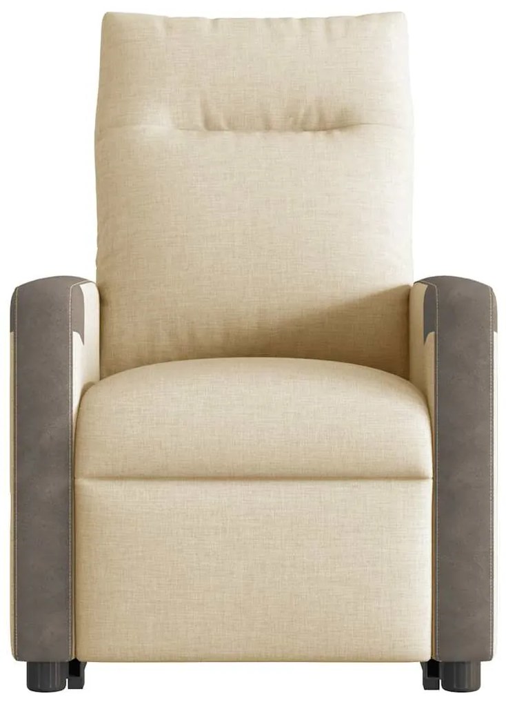 Poltrona elevatória de massagens tecido cor creme