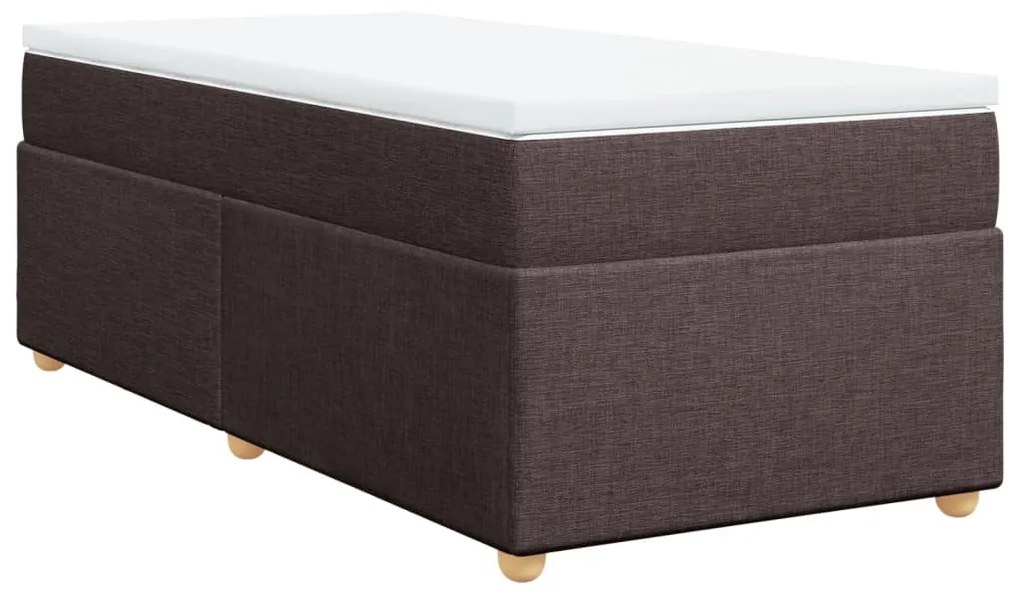 Cama com molas/colchão 90x200 cm tecido castanho-escuro