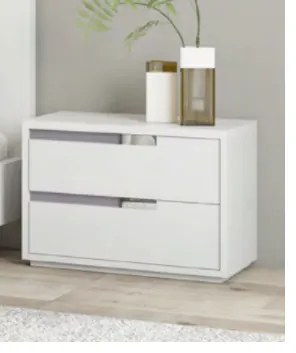 Mesa cabeceira ZITA (60cm | Personalizavel) - Madeira / Folha de Madeira, Carvalho pintado branco