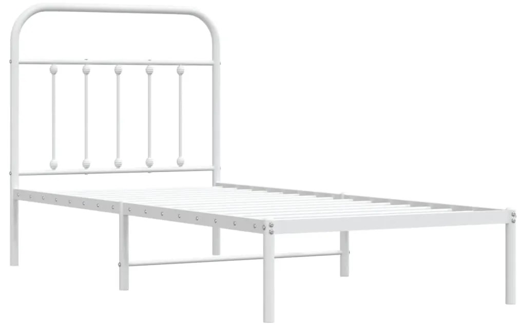 Estrutura de cama com cabeceira 90x200 cm metal branco
