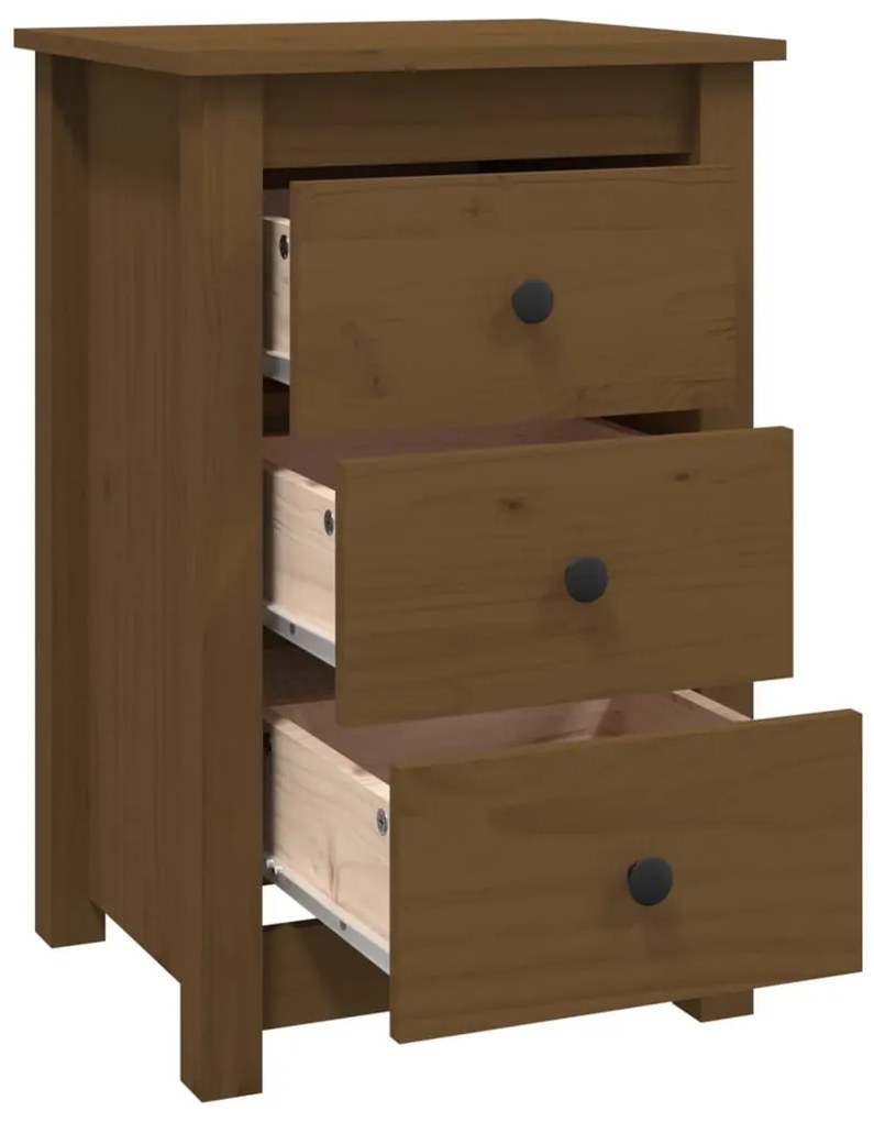 Mesas de cabeceira 2pcs 40x35x61,5 cm pinho maciço castanho mel