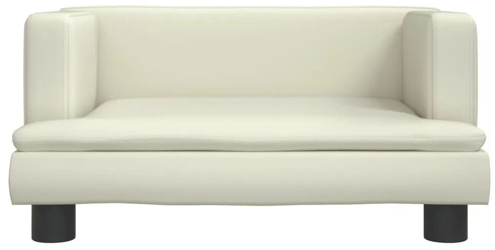Sofá infantil 60x40x30 cm couro artificial cor creme
