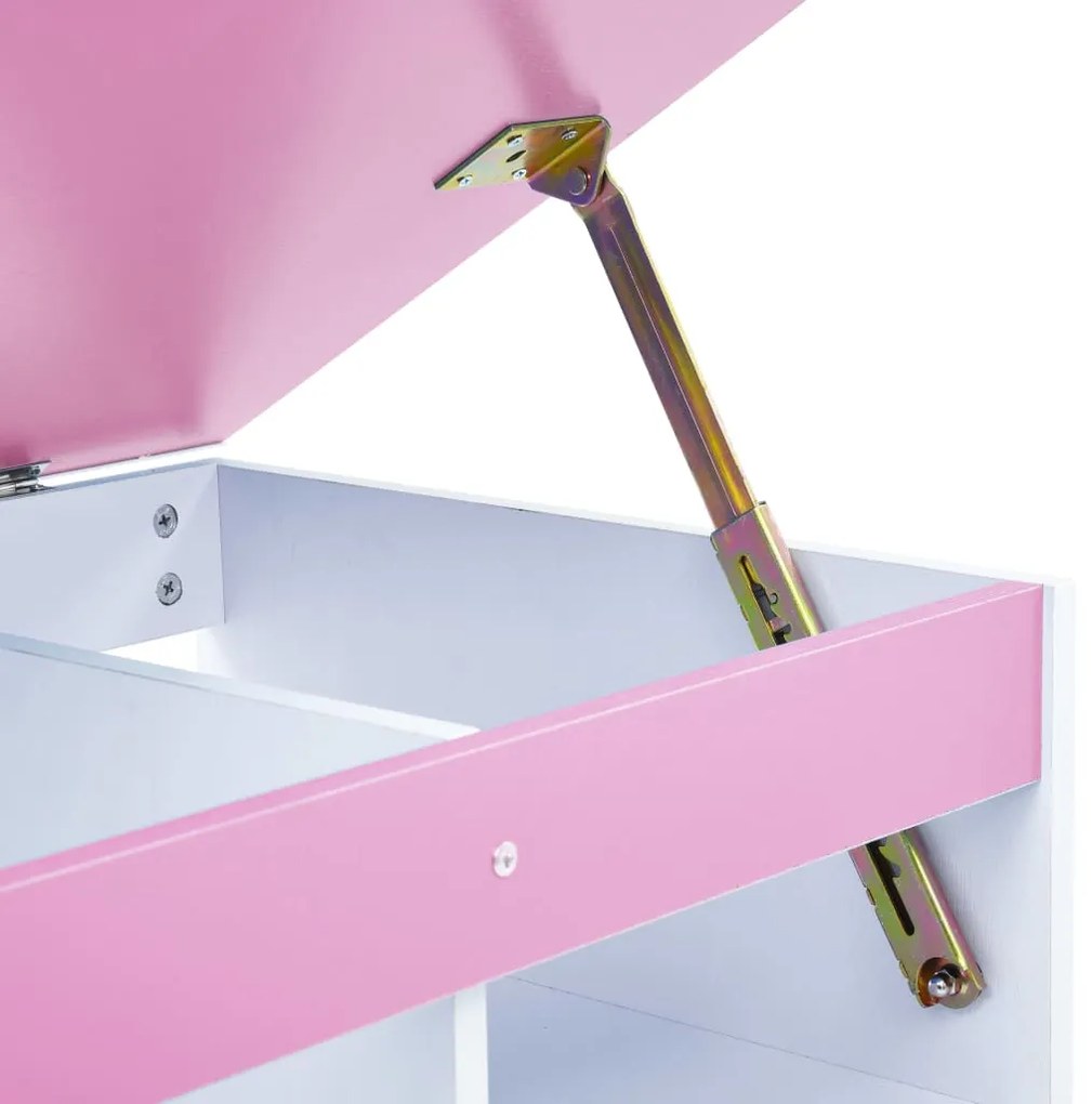 Secretária/estirador desenho para crianças rosa e branco