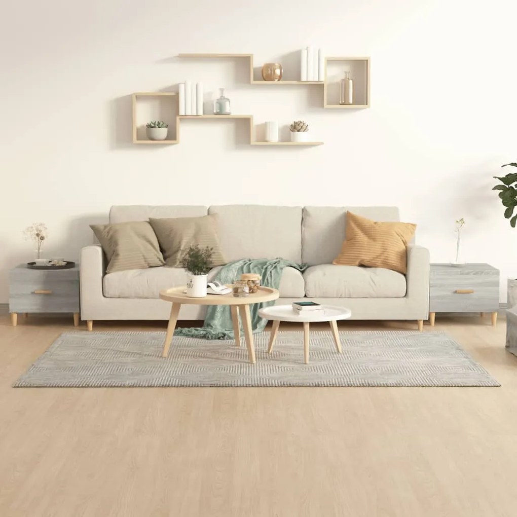 Mesas de centro 2 pcs 50x50x40 cm madeira proc. sonoma cinza