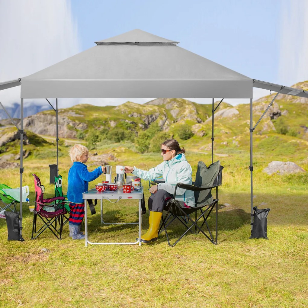 Tenda 3x3m pop up Dobrável para Exterior com Duas Metades de Toldo Tenda Portátil Ajustável em Altura para campismo, festas, eventos