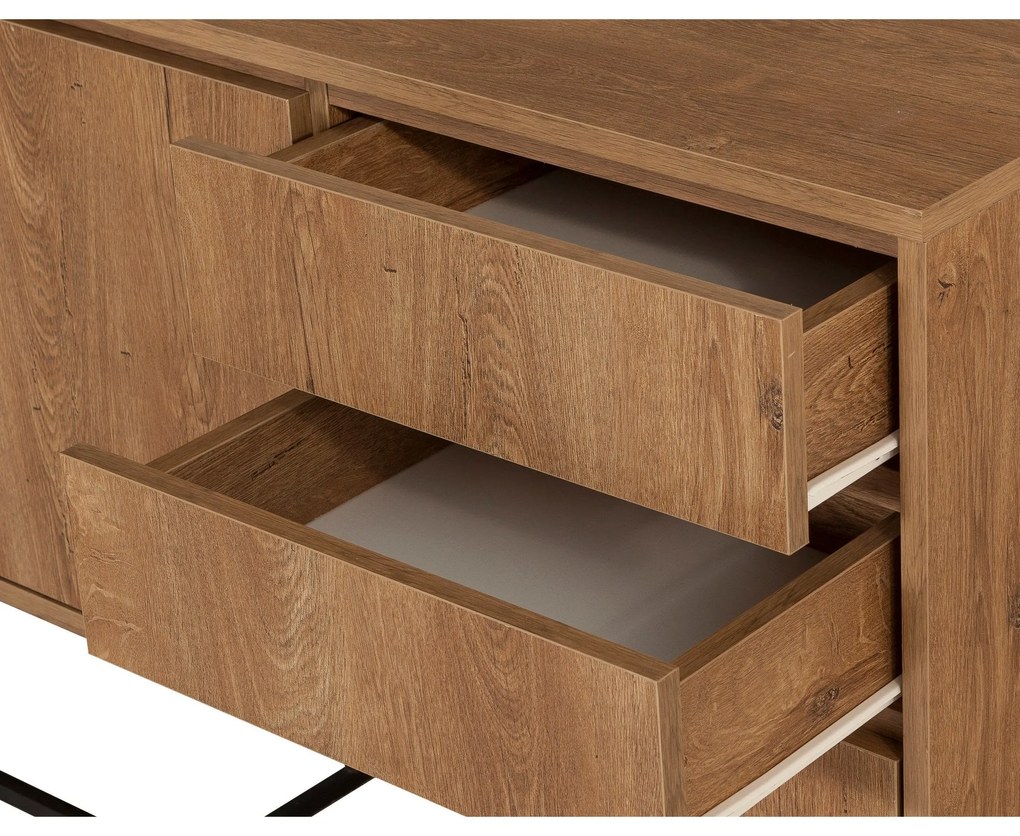 Conjunto de Mobiliário de Sala Laxus – Nogueira/Preto – 90 x 39 x 40 c
