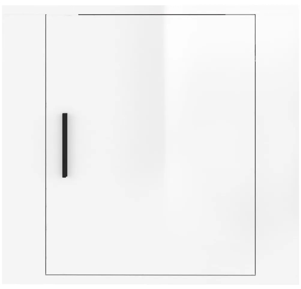 Mesa de cabeceira de parede 50x30x47 cm branco brilhante