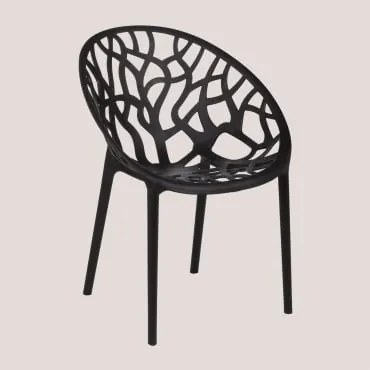 Cadeira De Jardim Empilhável Em Polipropileno Ores Negro-de-fumo - Sklum