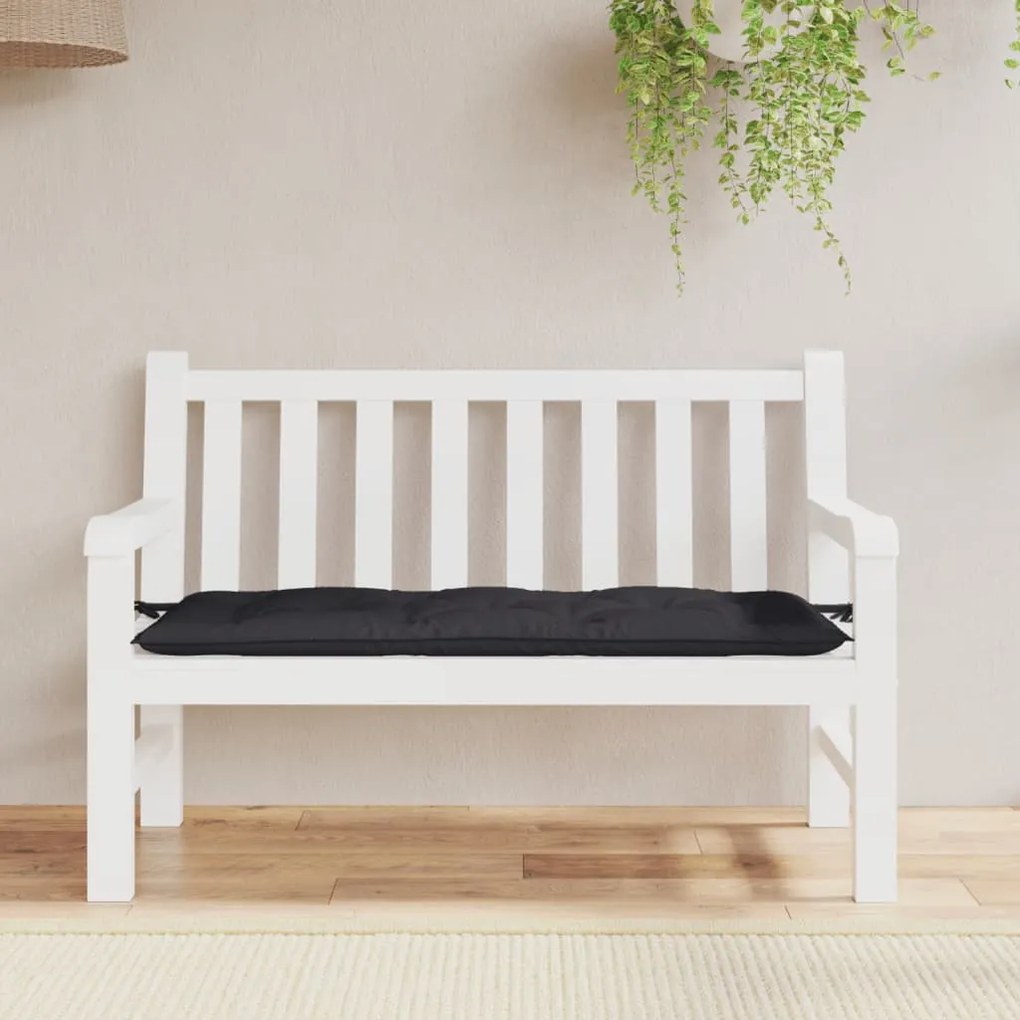 vidaXL Almofadão p/ banco de jardim 120x50x7 cm tecido oxford preto