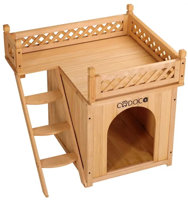 Casa para gatos em madeira com certificação FSC® 53,5 x 54,5 x 64,5 cm castanho