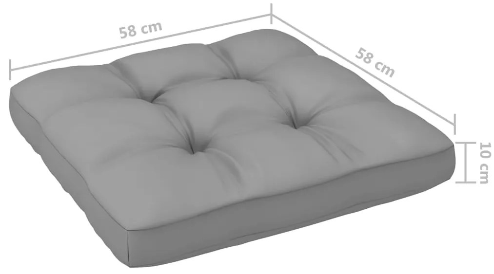 6 pcs conj. lounge paletes c/ almofadões pinho impregnado cinza