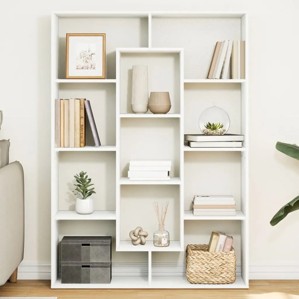 vidaXL Estante 102x29x143 cm contraplacado branco