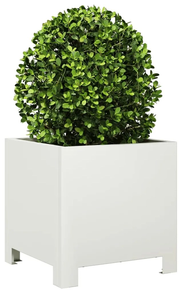 Vaso/floreira de jardim 2 pcs 30x30x30 cm aço branco