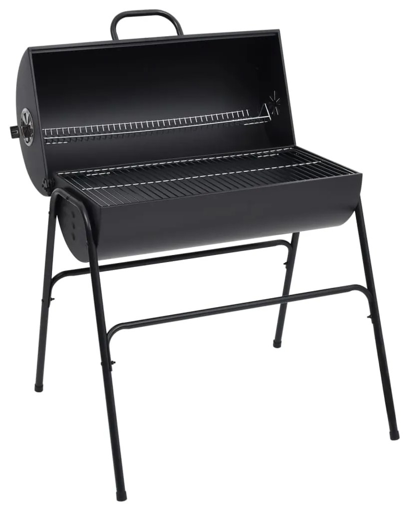vidaXL Grelhador barril c/ 2 grelhas de cozinhar 80x95x90 cm aço preto