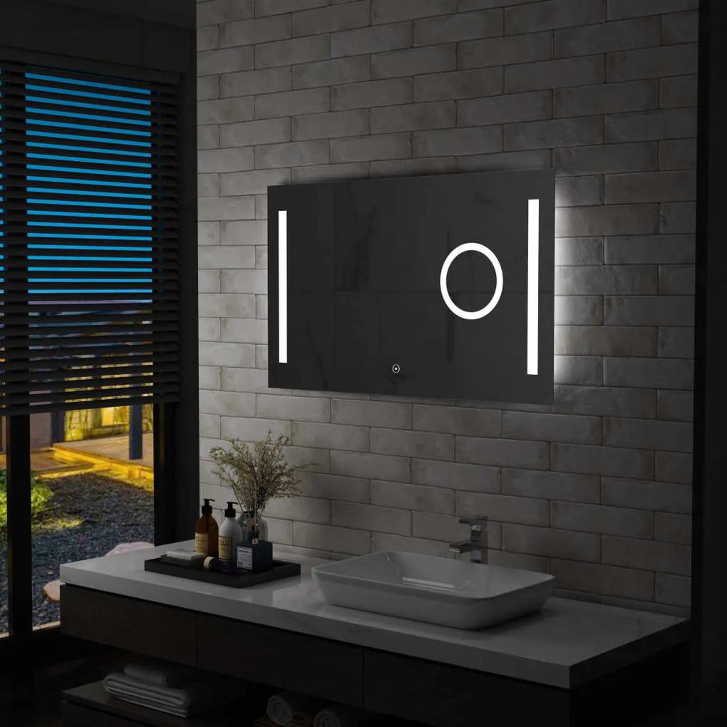 144741 vidaXL Espelho de parede LED c/ sensor tátil casa de banho 100x60 cm