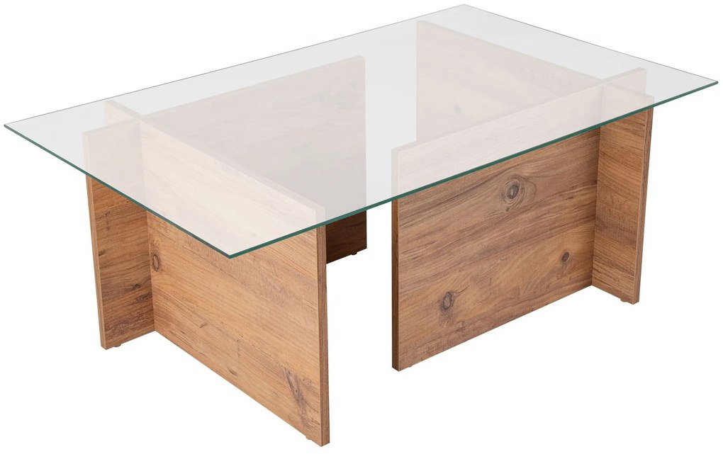 Mesa de Café Vetrino - Pinho Atlântico - 105x40x65cm