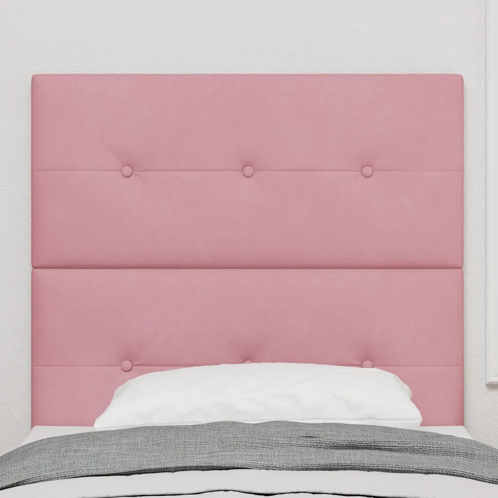 Cabeceira vidaXL Botões Estofada Rosa 100 cm Veludo