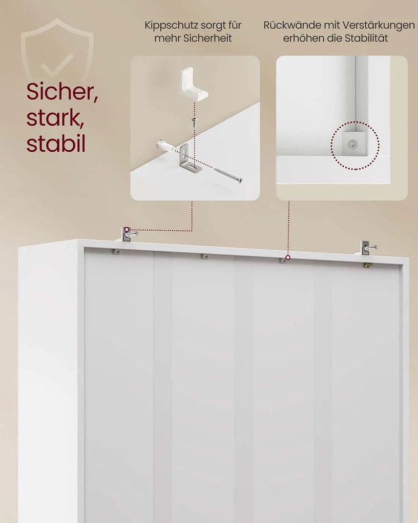 Estante com 6 compartimentos abertos 24 x 80 x 160,7 cm em branco
