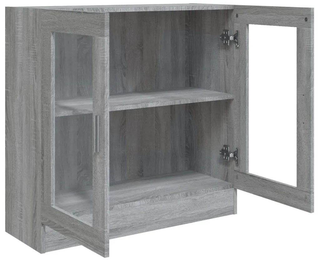 Vitrine 82,5x30,5x80 cm derivados madeira cinzento sonoma