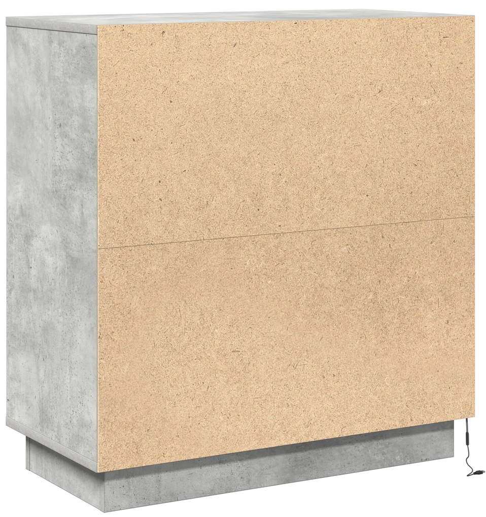 Buffet vidaXL com LED Cinza Concreto 71x34,5x75 cm de madeira engenhei