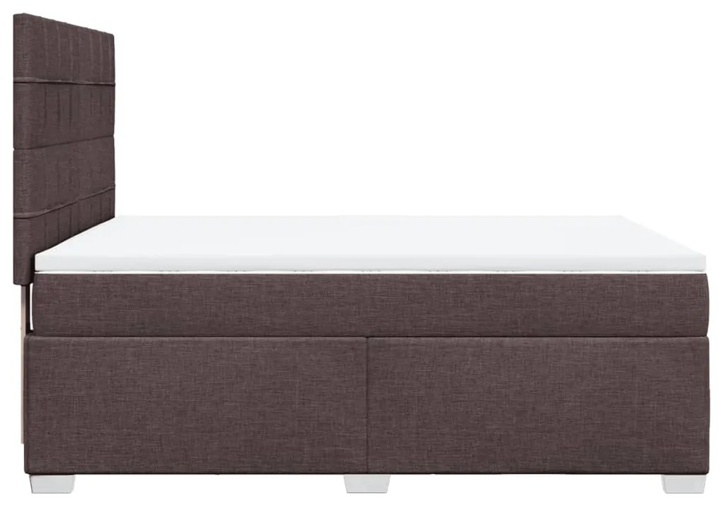 Cama com molas/colchão 140x200 cm tecido castanho-escuro