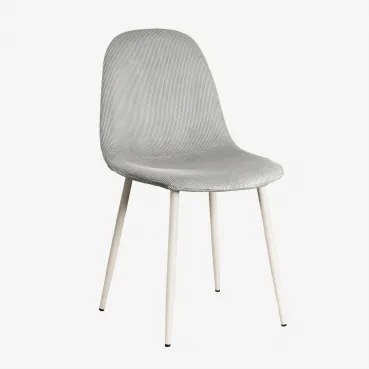 Pack De 4 Cadeiras De Jantar Glamm Bombazina Cinzento Visom & Beige Creme & Bombazina - Sklum