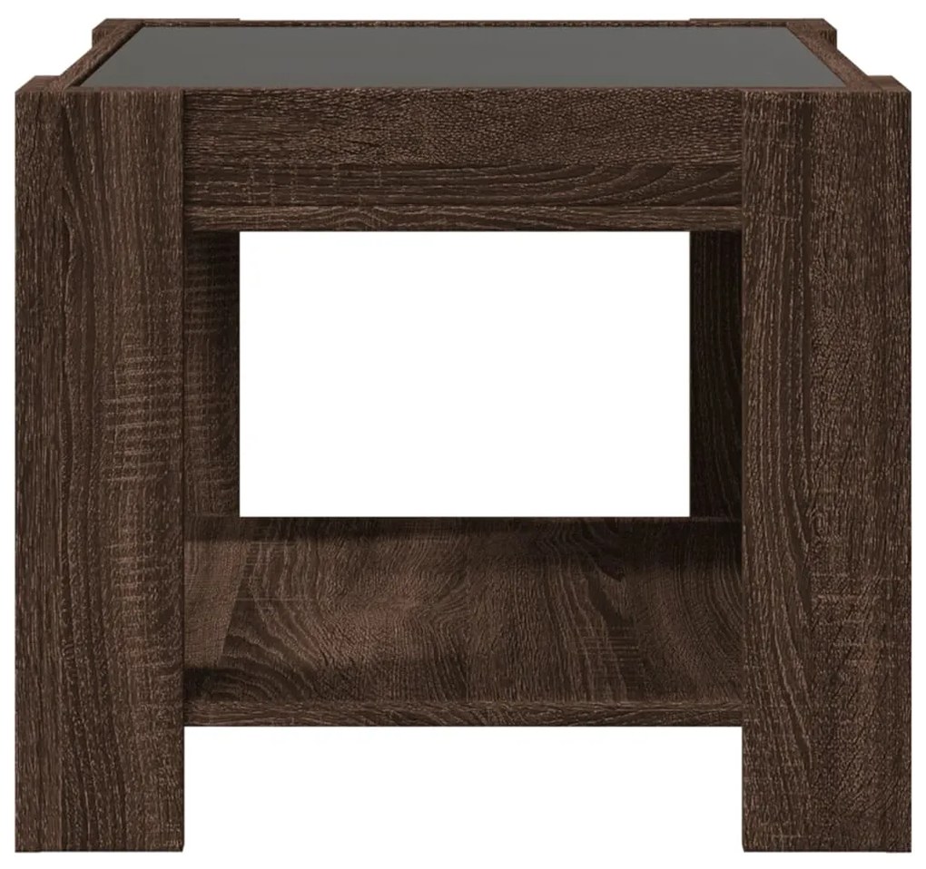 Mesa de centro c/ LEDs 53x53x45 cm derivados de madeira