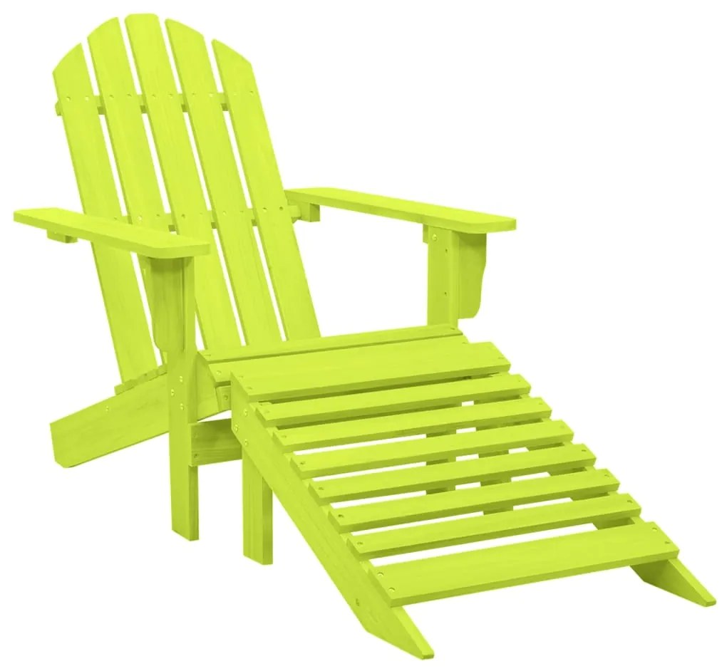 vidaXL Cadeira Adirondack para jardim com otomano abeto maciço verde