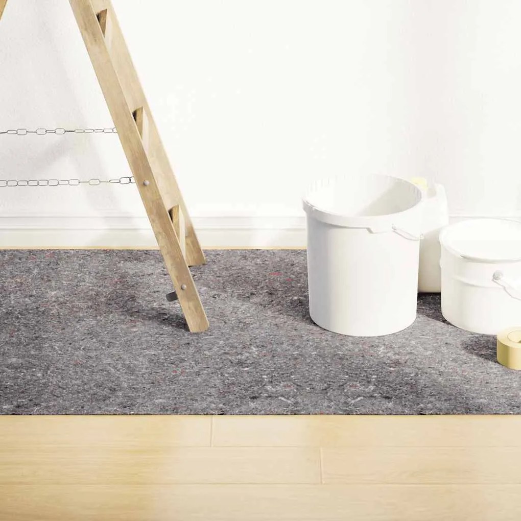 vidaXL Tapete p/ pintor em velo antiderrapante 10 m 220g/m² cinzento