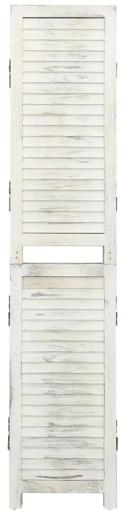 Biombo com 6 painéis 215x166 cm madeira branco antigo