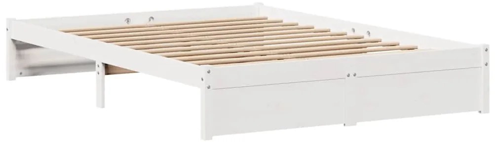 Cama sem colchão 160x200 cm madeira de pinho maciça branco