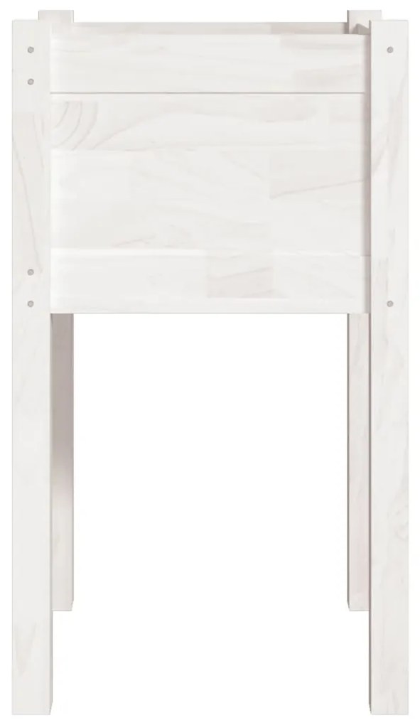Vaso de jardim 40x40x70 cm madeira de pinho maciça branco