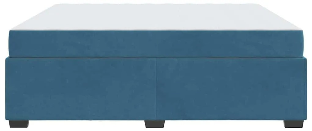 Estrutura de cama com colchão Azul escuro 180 x 200 cm Veludo