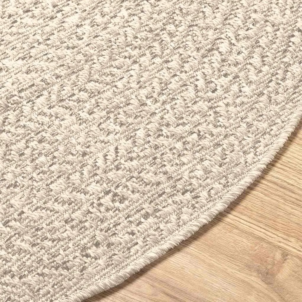 Tapete ZIZUR creme Ø 160 cm aspeto de juta interior e exterior
