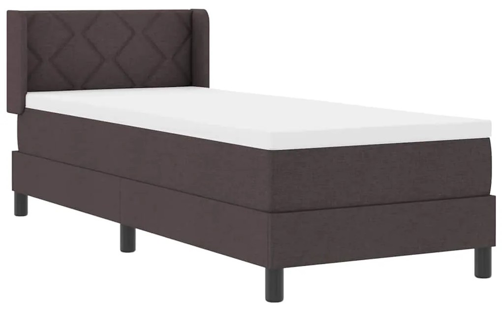 Cama Box com almofada Marrom Escuro 80 x 200 cm Tecido e Espuma