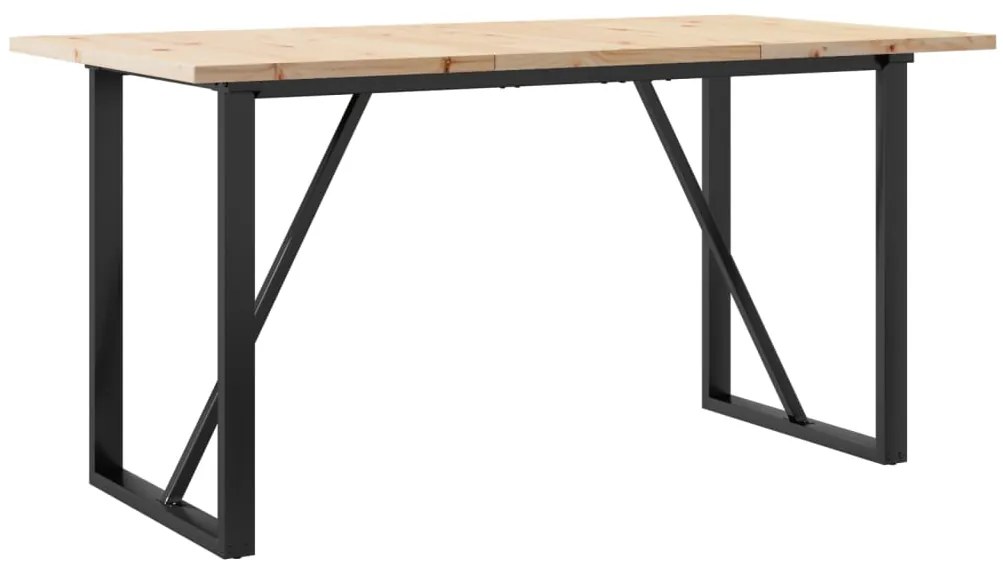 Mesa de jantar estrutura em O 160x80x75,5cm pinho/aço