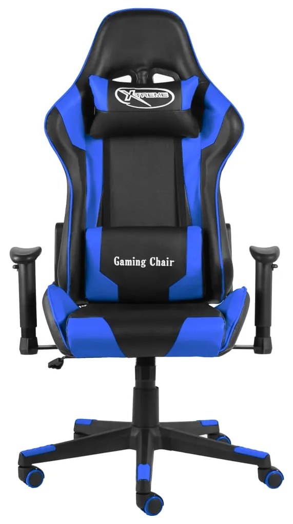 Cadeira de gaming giratória PVC azul