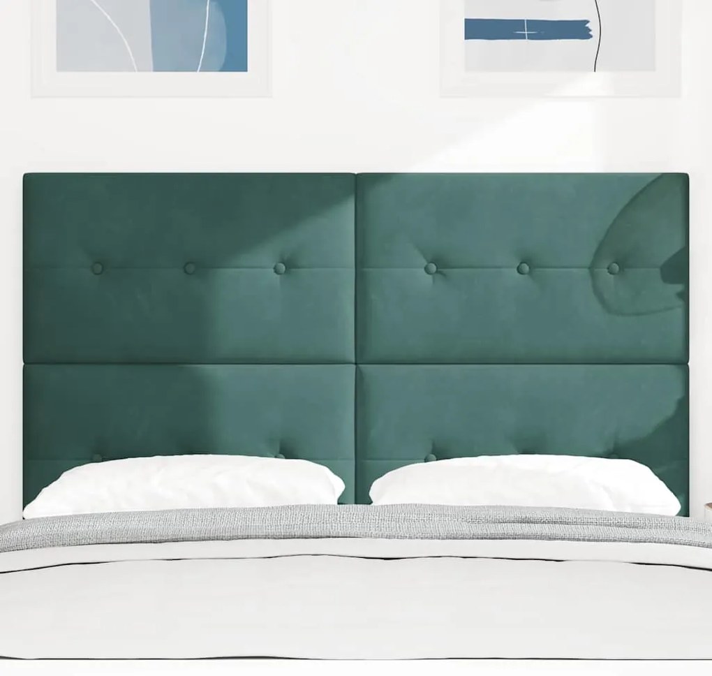 Cabeceira LED Verde Escuro 72 cm Veludo