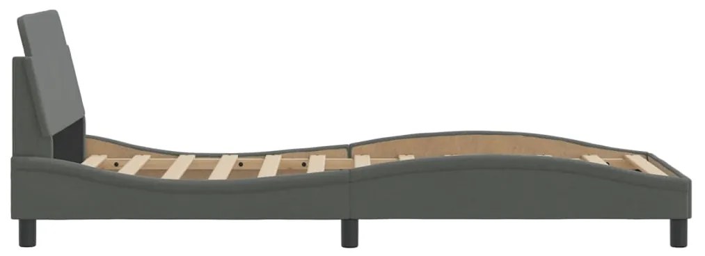 Estrutura de cama sem colchão 90x190 cm tecido cinzento-escuro