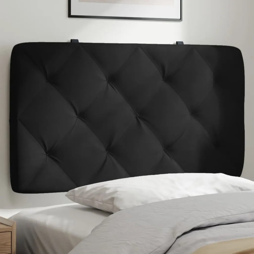 Almofadão de cabeceira 80 cm veludo preto