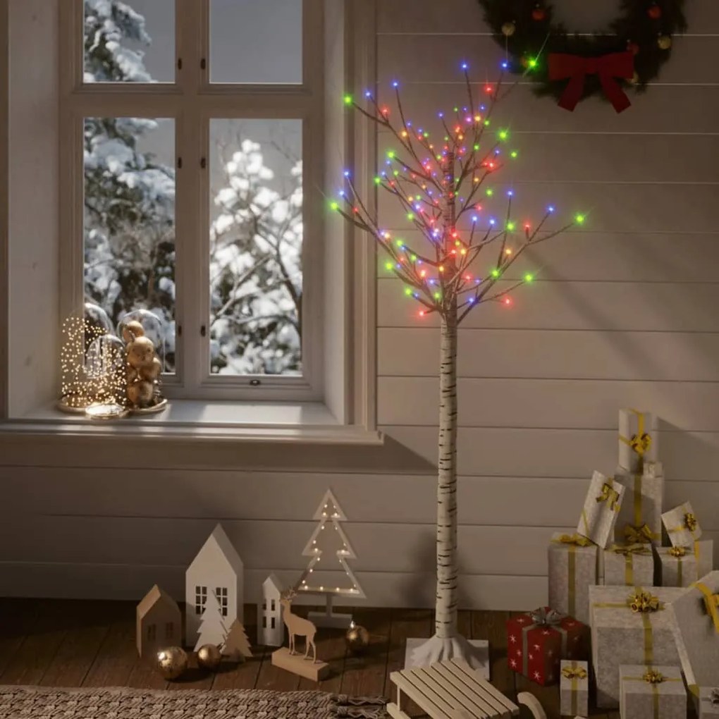 328679 vidaXL Árvore de Natal 140 LEDs salgueiro int./ext. 1,5m colorido