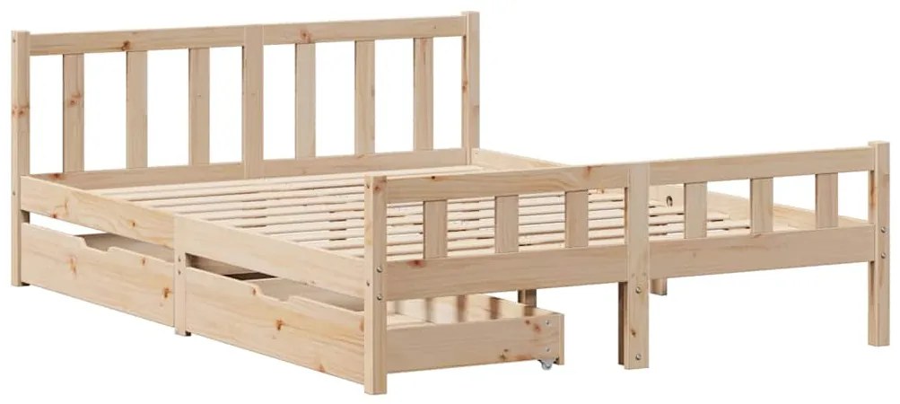 Cama sem colchão 150x200 cm madeira de pinho maciça