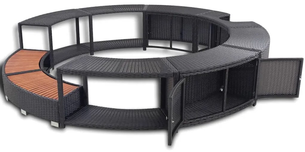 Contorno de banheira vime PE preto